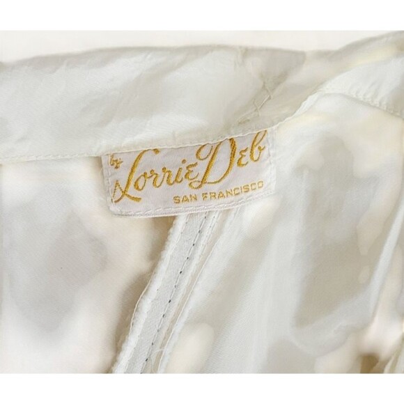 VTG 50s Lorrie Deb Ivory Chiffon Lace Strapless Wedding Ethereal Fairycore Dress - Picture 11 of 13